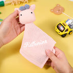 Personalized Soothe Towel Bibs Soft Sleeping Toy Towel with Embroidered Name Gift for Baby