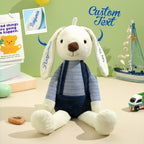 Personalized Bunny Plush Toys Custom Rabbit with Embroidered Name Gift for Children