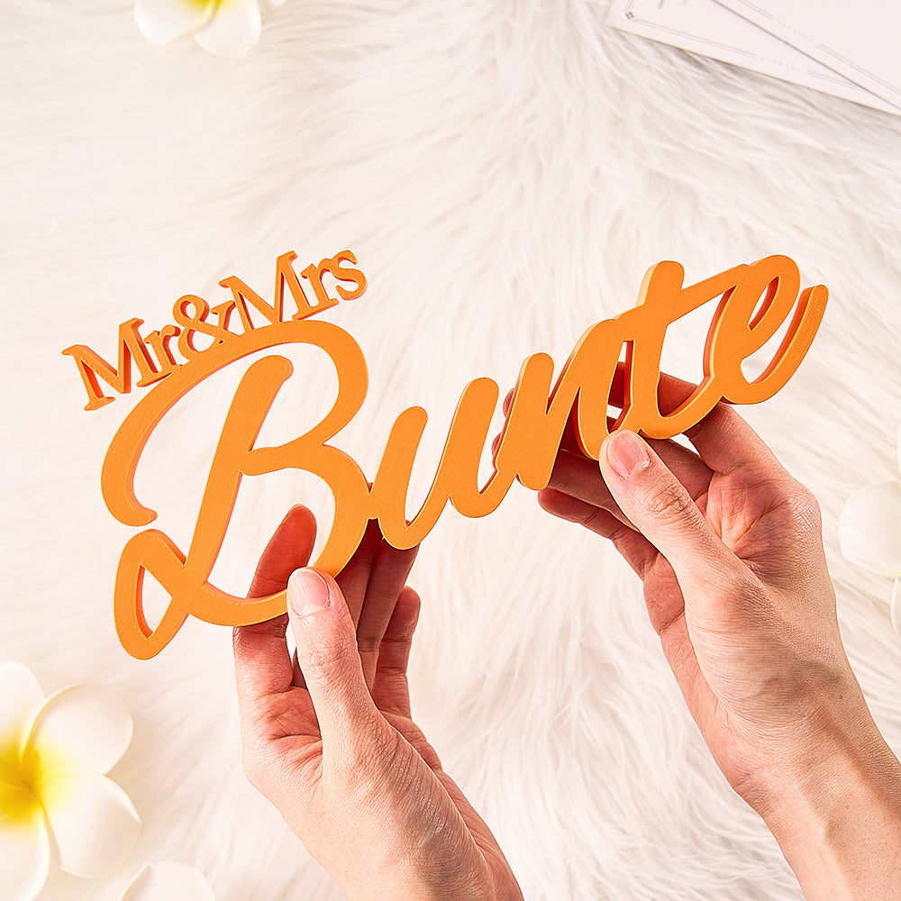 Personalized 3D Print With Your Last Name Mr & Mrs Family Name