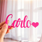 Custom 3D Printed Name Sign with Heart Shaped Desk Name Plate Home Decor Gift