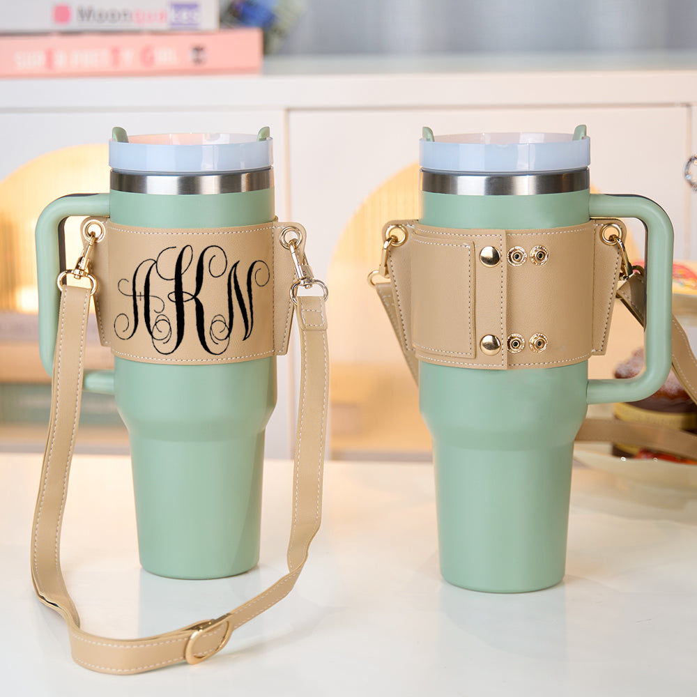 40oz Personalized Monogram Water Bottle Carrier Bag