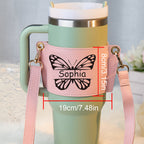 40oz Personalized Butterfly Water Bottle Carrier Bag