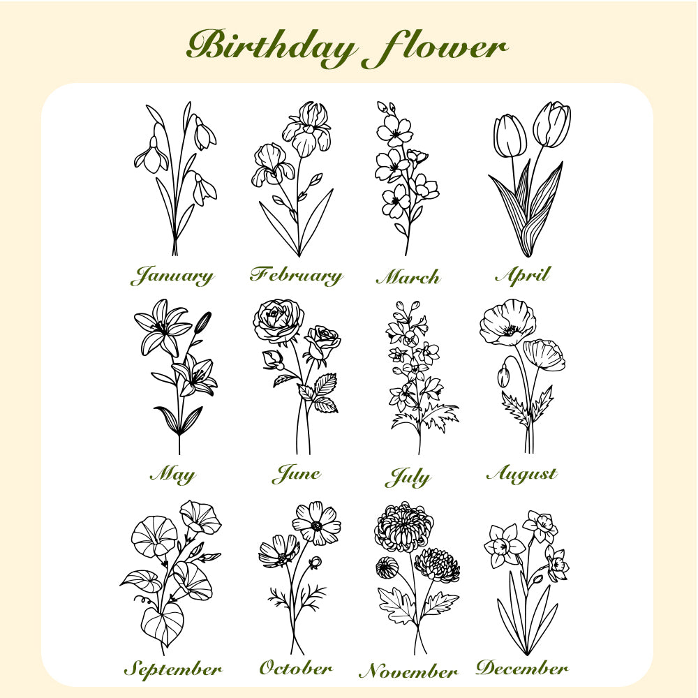 40oz Personalized Birth Flower Waterproof Bottle Carrier Bag