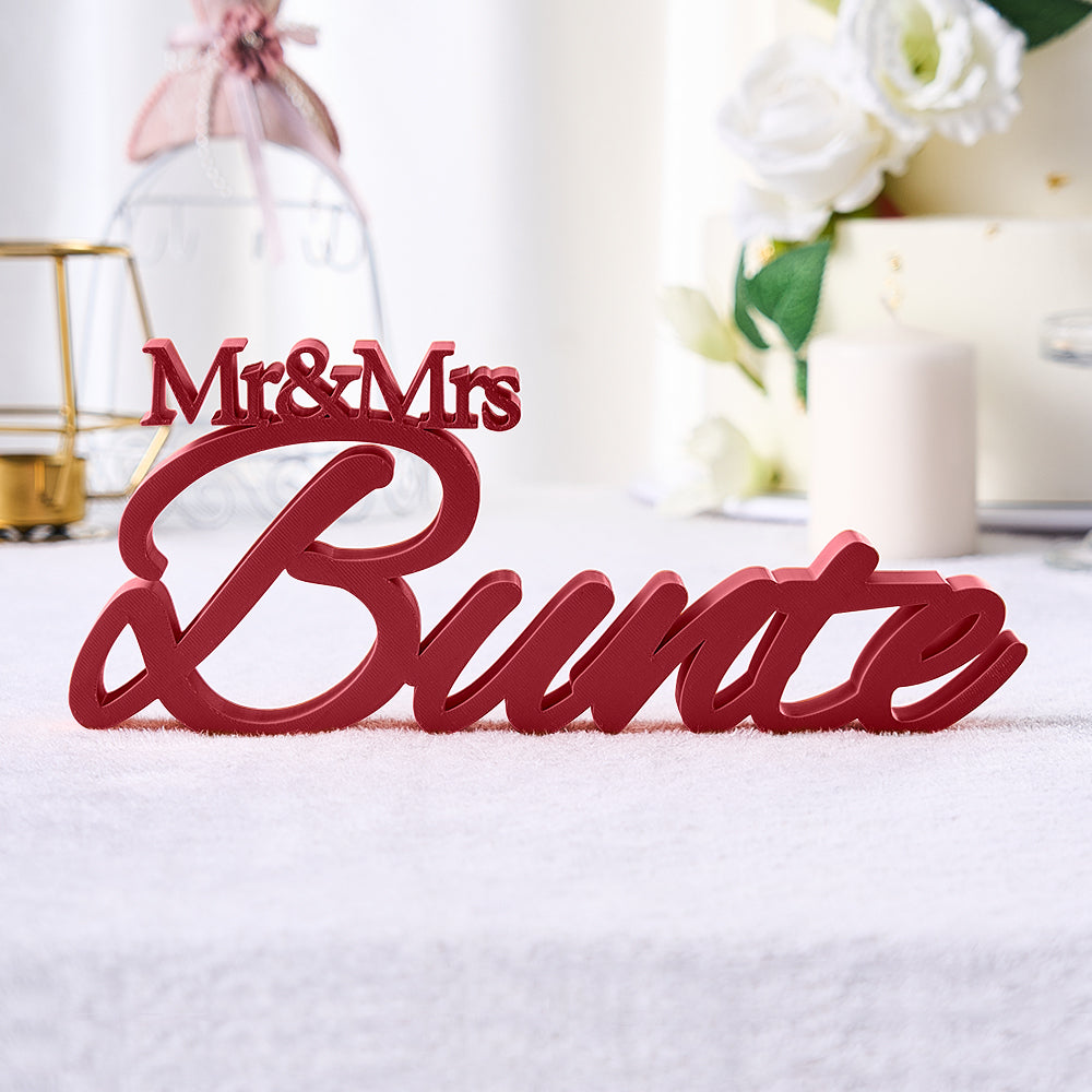 Personalized 3D Print With Your Last Name Mr & Mrs Family Name