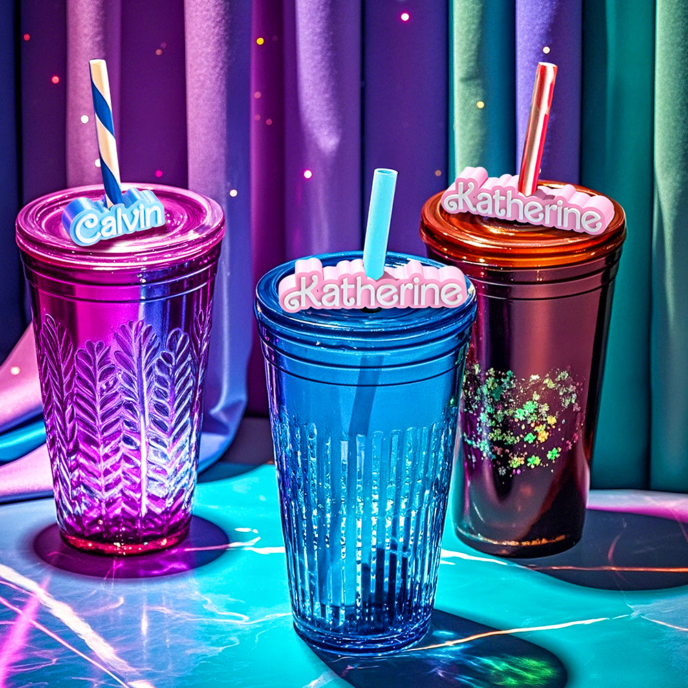 Personalized 3D Printed Name Straw Topper