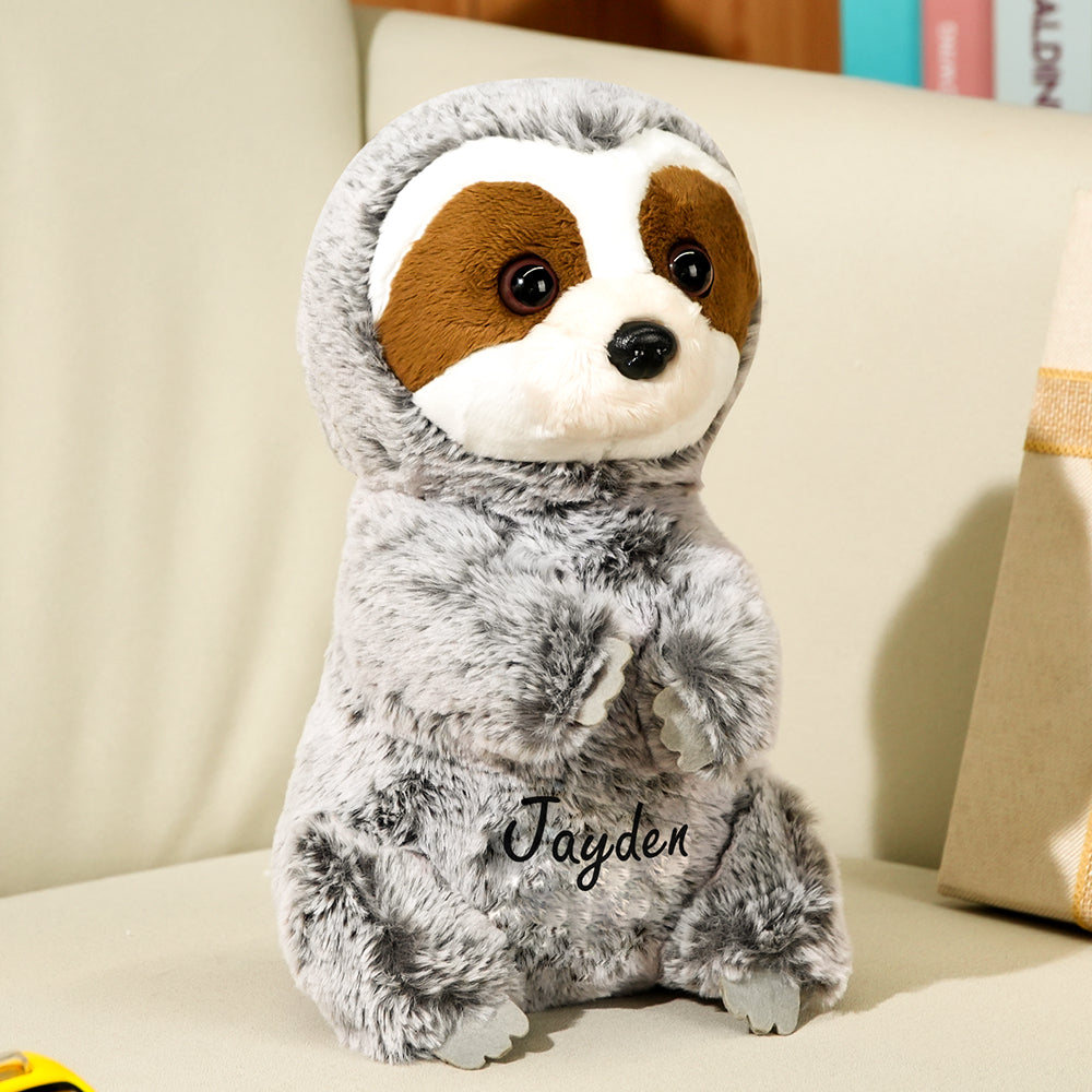 Personalized Sloth Plush Stuffed Toy with Custom Text Gift
