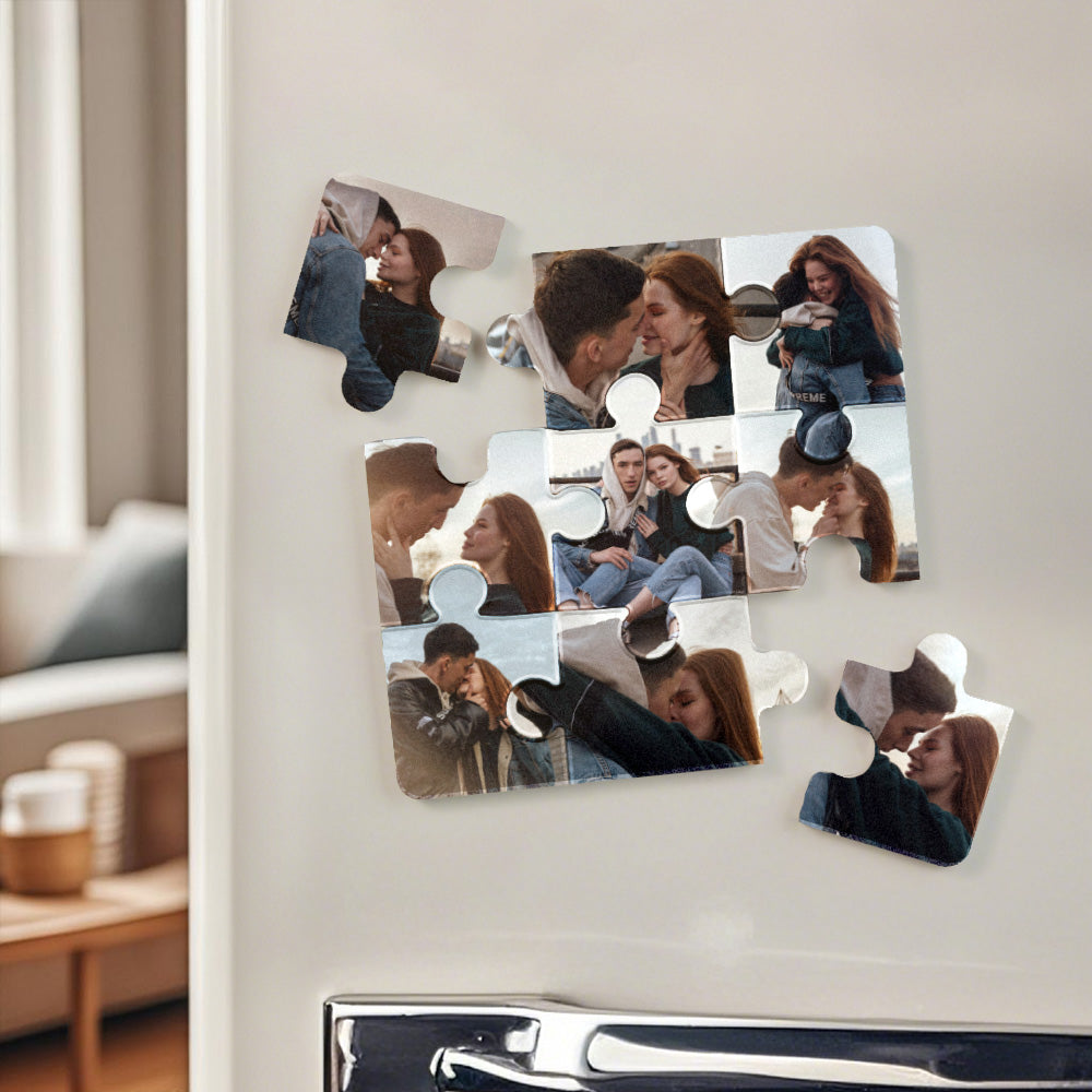 Personalized Photo Puzzle-Shaped Fridge Magnet – Custom Gift