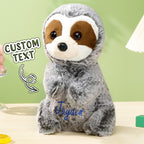 Personalized Sloth Plush Stuffed Toy with Custom Text Gift