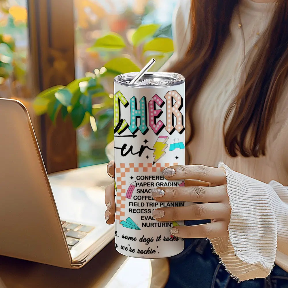 Personalized 20oz Skinny Tumbler with Straw