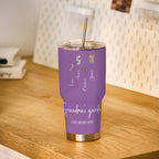 Custom 30oz Insulated Tumbler with Watercolor Birth Flower Name Text