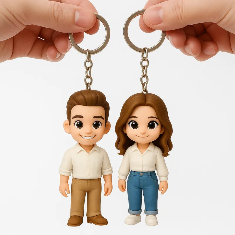 Custom 3D Mini Figure Keychain Figure from Your Photo Personalized Mini Doll
