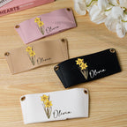 40oz  Personalized Birth Flower Water Bottle Carrier Bag