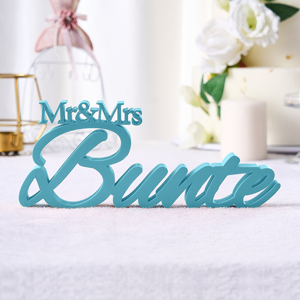 Personalized 3D Print With Your Last Name Mr & Mrs Family Name