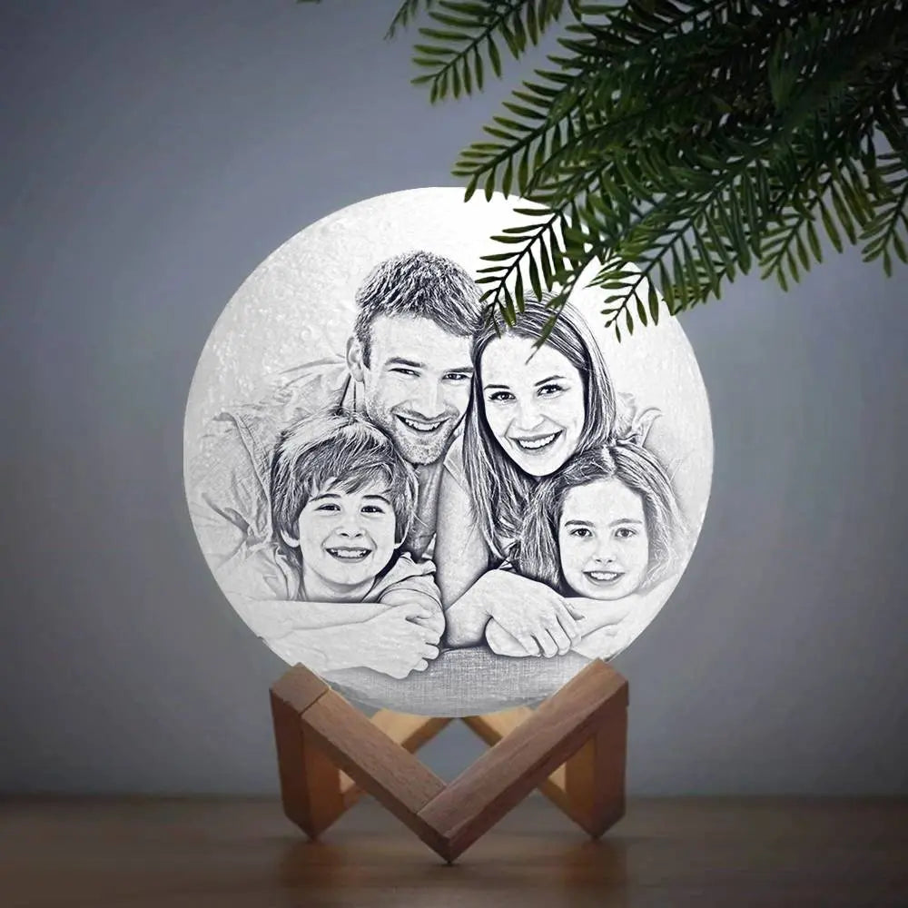 Custom 3D Printed Photo Lunar Light Moon Lamp