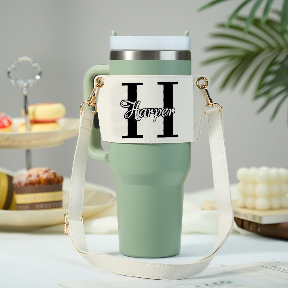 40oz Personalized Name Water Bottle Carrier Bag