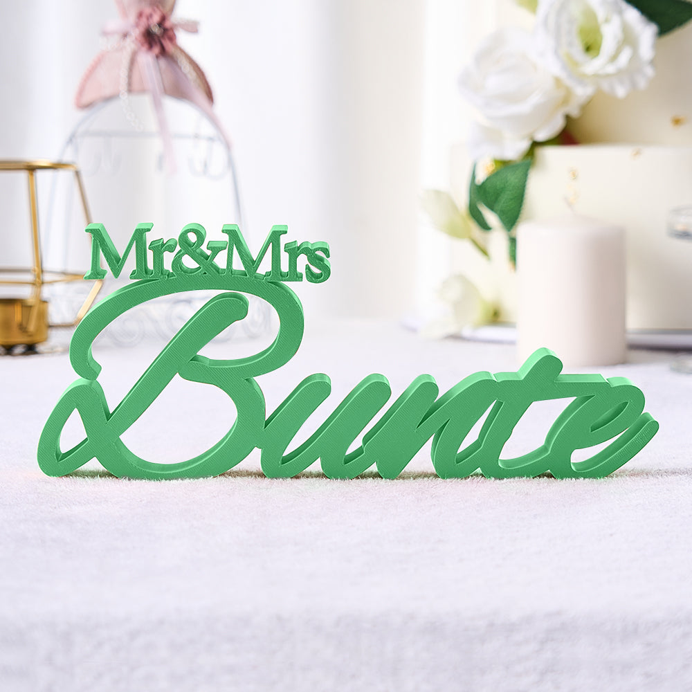 Personalized 3D Print With Your Last Name Mr & Mrs Family Name
