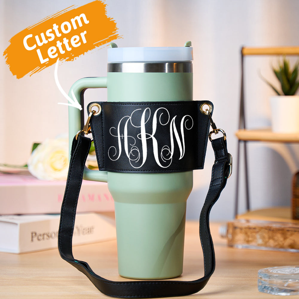 40oz Personalized Monogram Water Bottle Carrier Bag