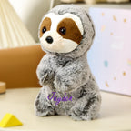 Personalized Sloth Plush Stuffed Toy with Custom Text Gift