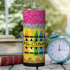 Personalized Glitter Apple 20oz Skinny Tumbler with Straw