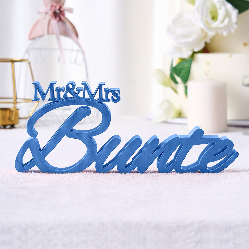 Personalized 3D Print With Your Last Name Mr & Mrs Family Name