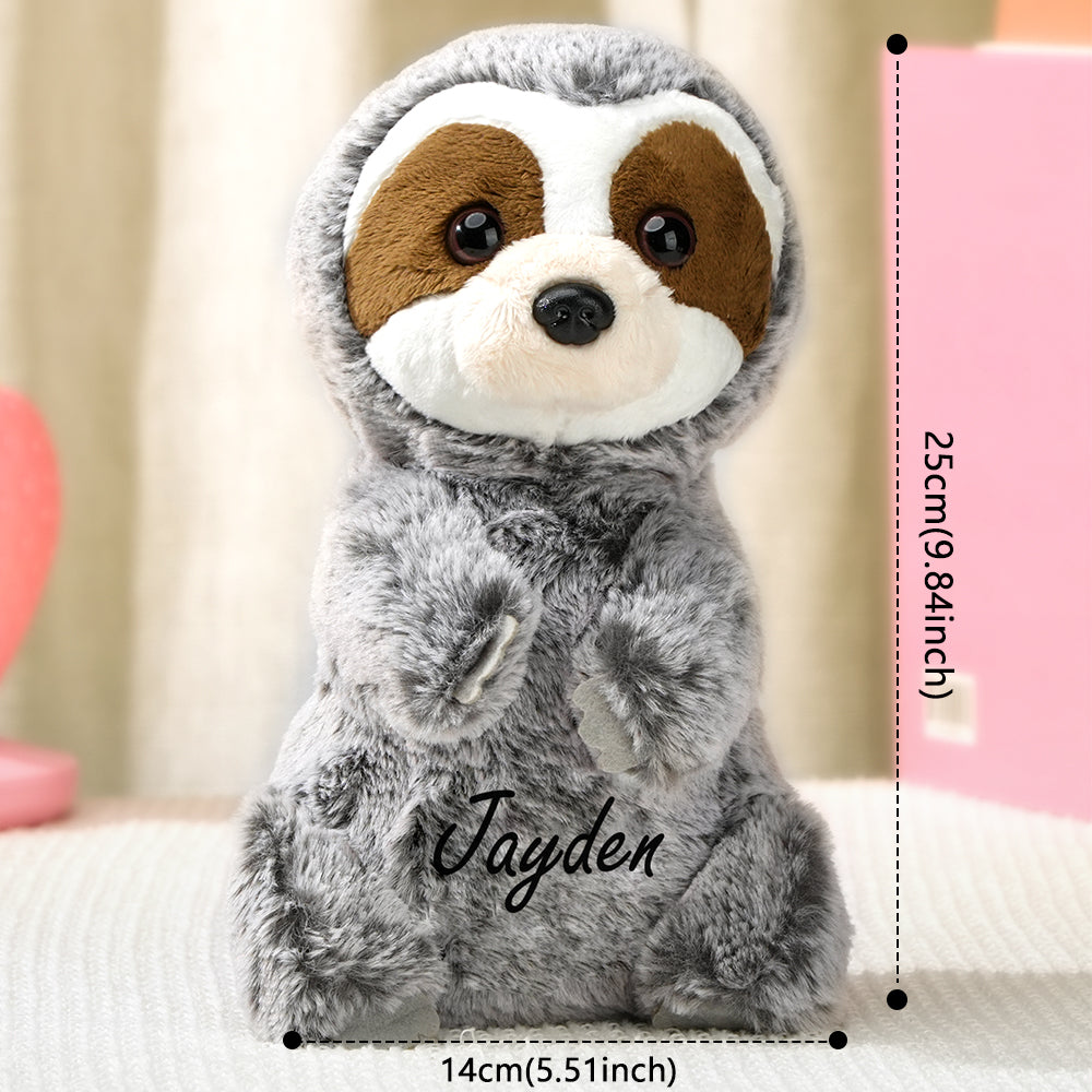 Personalized Sloth Plush Stuffed Toy with Custom Text Gift