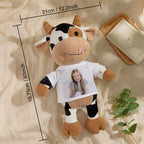 Personalized Cow Plush Stuffed Toy with Photo Gift