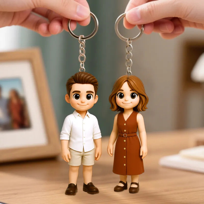 Custom 3D Mini Figure Keychain Figure from Your Photo Personalized Mini Doll