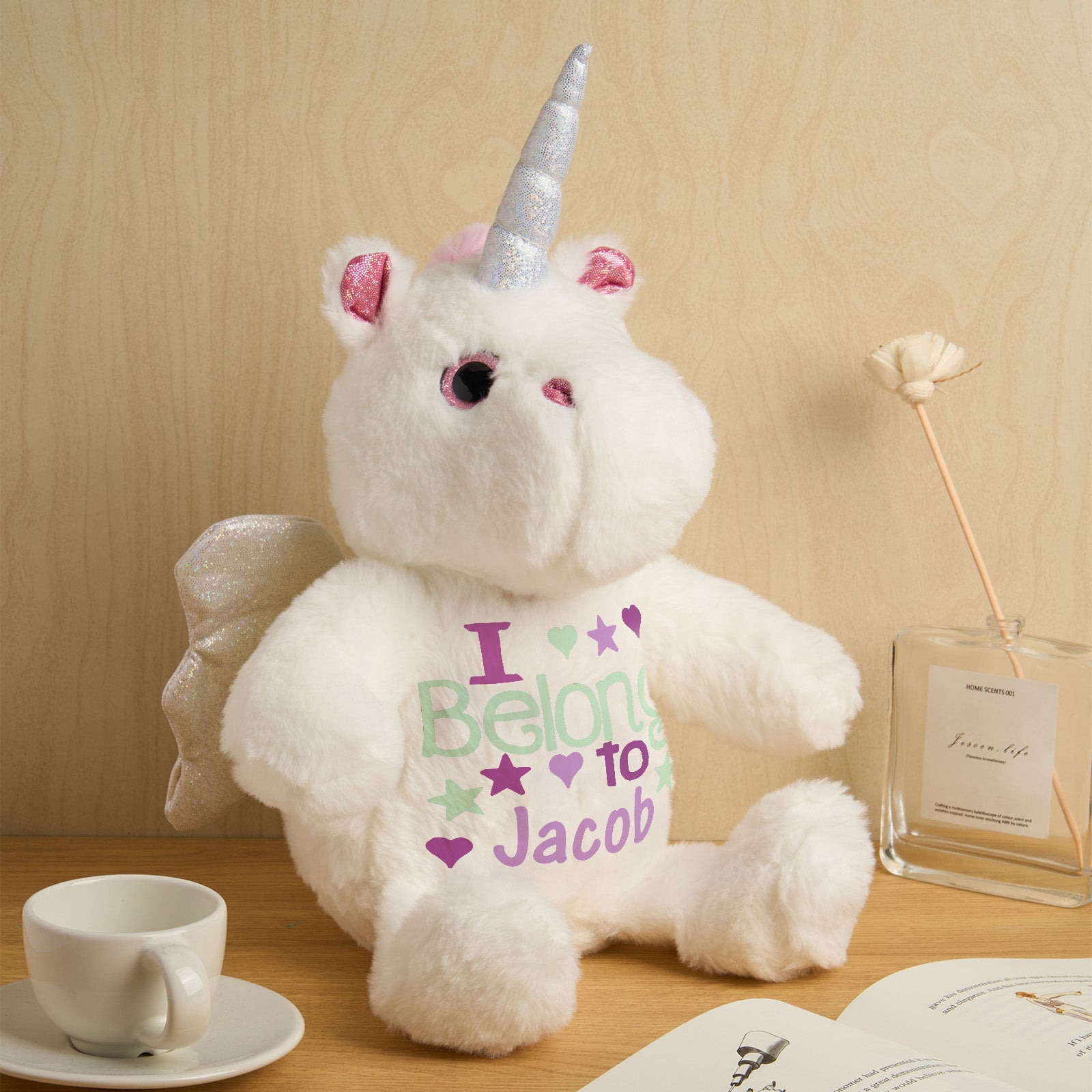 Personalized Unicorn Plush Stuffed Animal Birth Announcement
