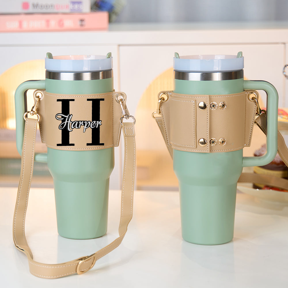 40oz Personalized Name Water Bottle Carrier Bag