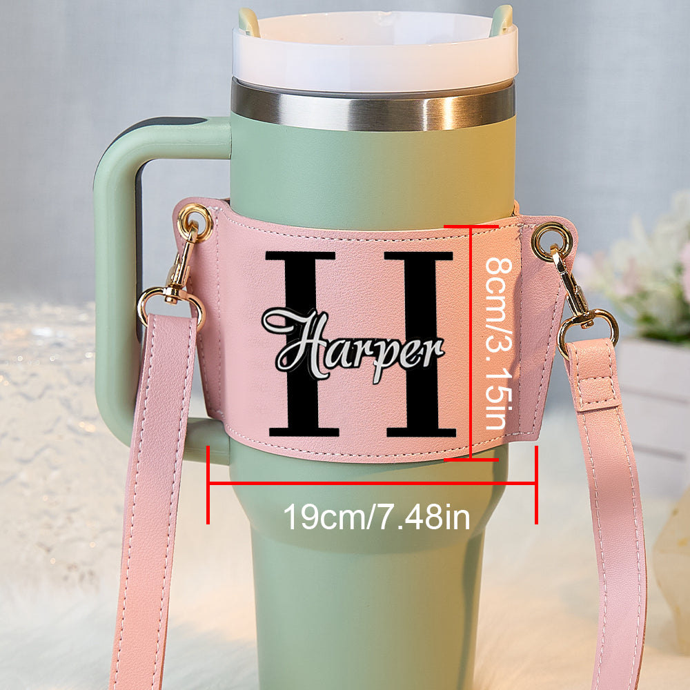 40oz Personalized Name Water Bottle Carrier Bag