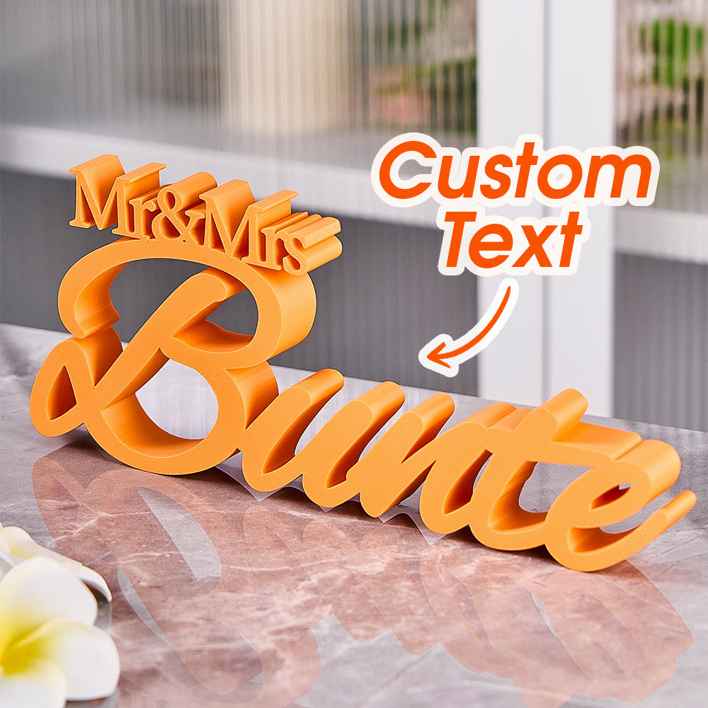 Personalized 3D Print With Your Last Name Mr & Mrs Family Name