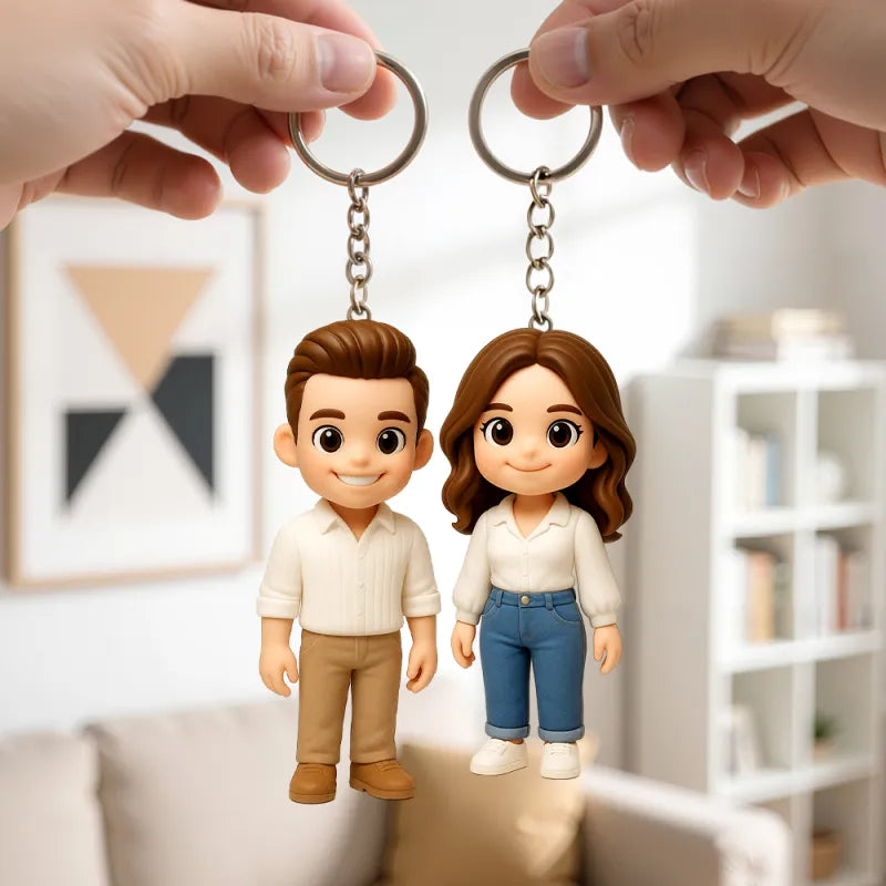 Custom 3D Mini Figure Keychain Figure from Your Photo Personalized Mini Doll