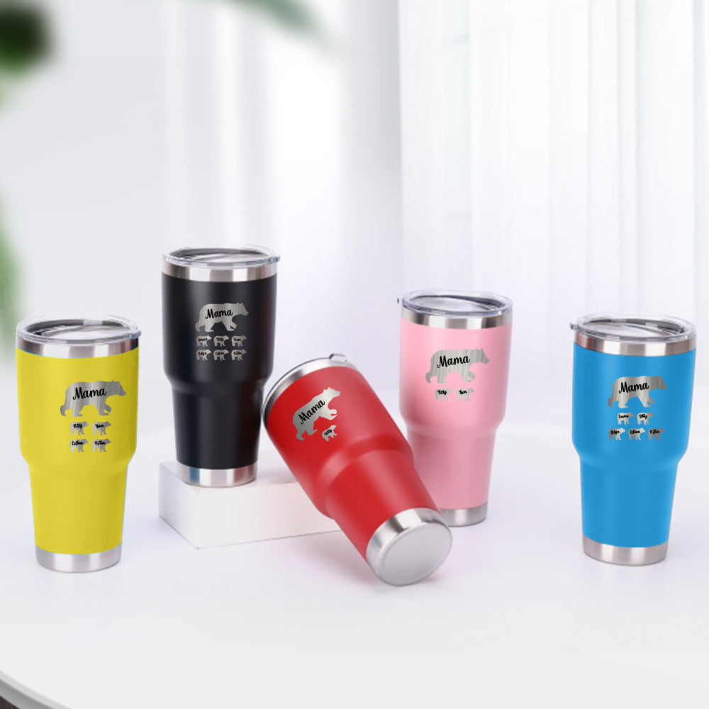 Personalized Mama Bear Tumbler Travel Mug