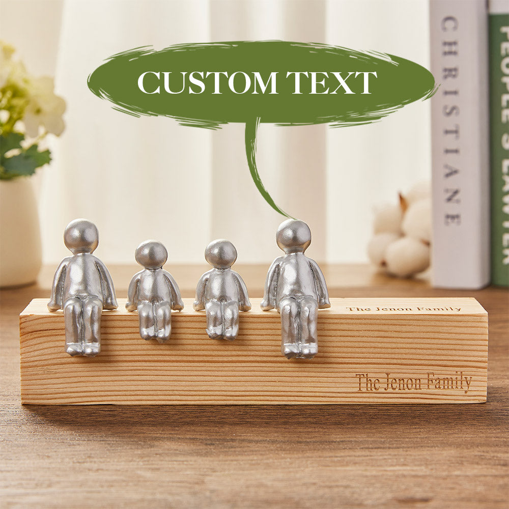 Custom Engraved Family Combination Resin Sculpture Figurines Anniversary Gift