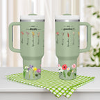 Personalized First Mom Now Grandma 40oz Tumbler with Straw