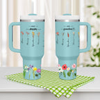 Personalized First Mom Now Grandma 40oz Tumbler with Straw