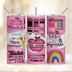 Personalized 3D Apple Pencil Design 20oz Skinny Tumbler Lid and Straw
