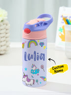 350ML Personalized Name Rainbow Unicorn Stainless Steel Tumbler