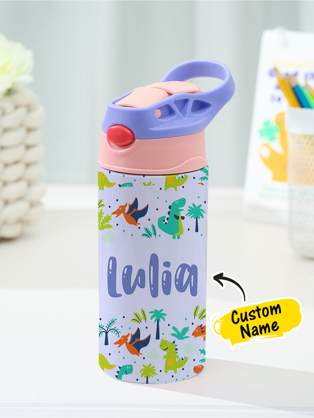 350ML Personalized Name Dinosaur Stainless Steel Tumbler