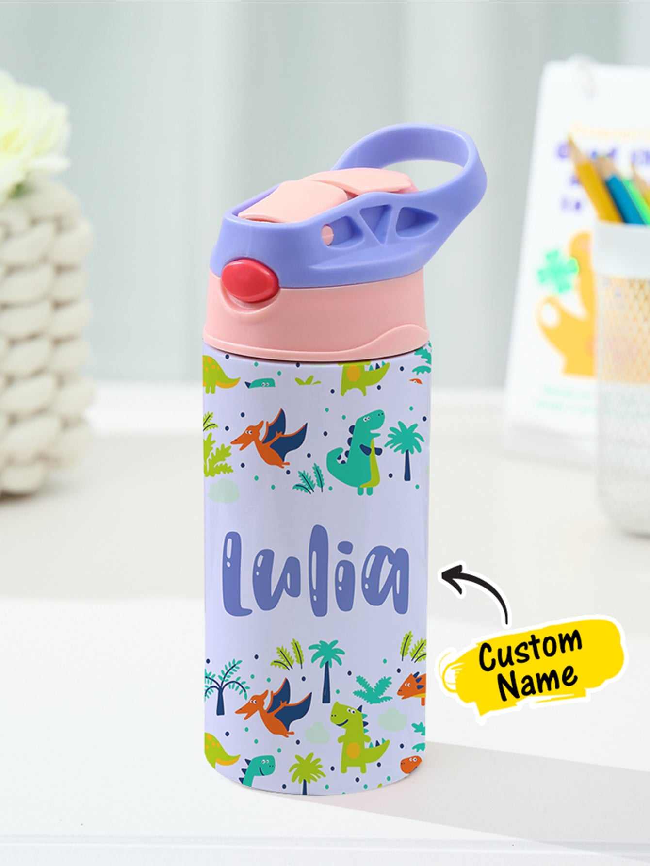350ML Personalized Name Dinosaur Stainless Steel Tumbler