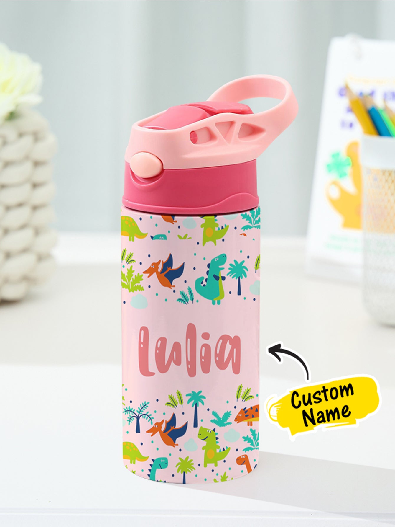 350ML Personalized Name Dinosaur Stainless Steel Tumbler