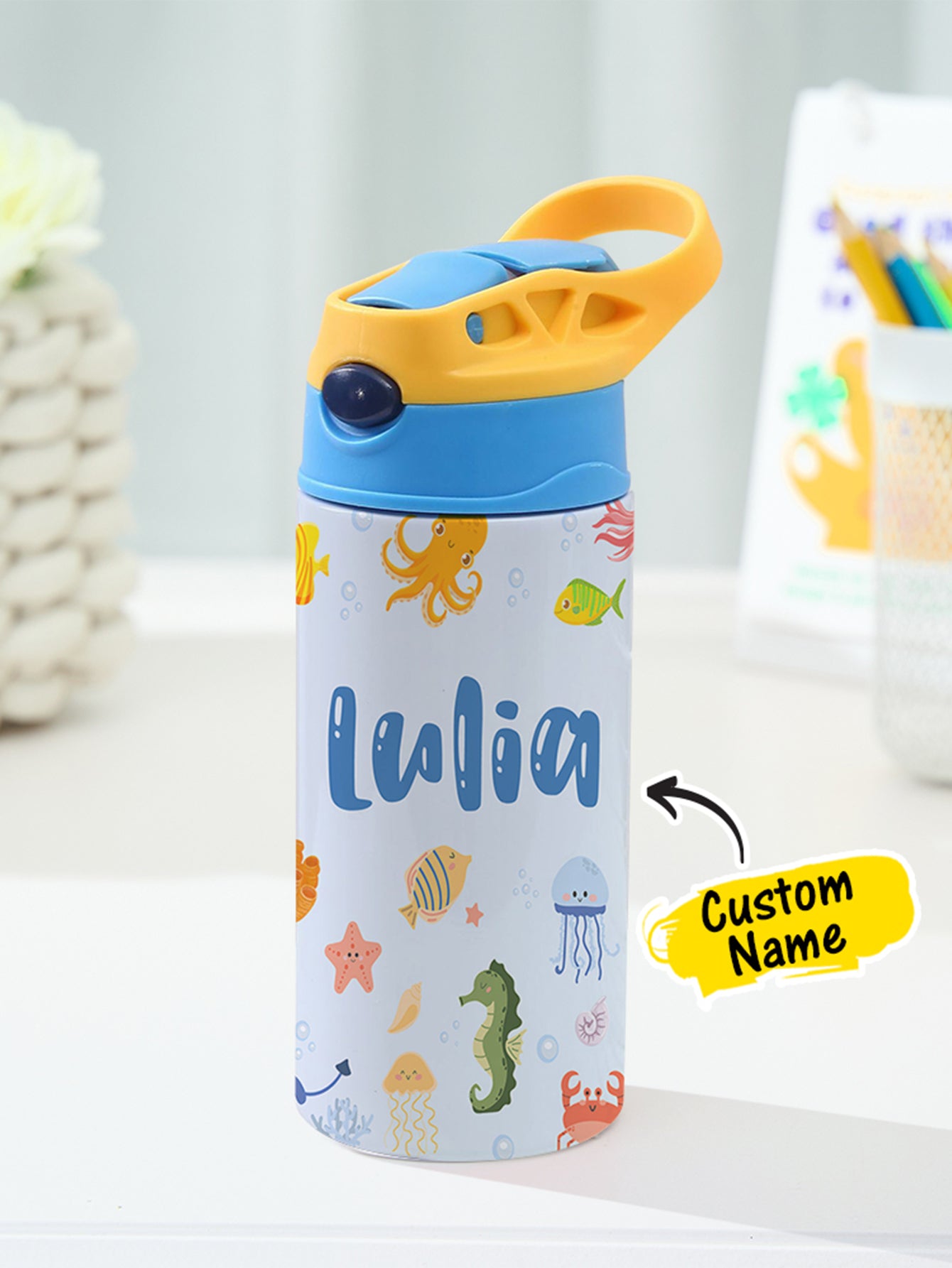 350ML Personalized Name Ocean Animals Stainless Steel Tumbler