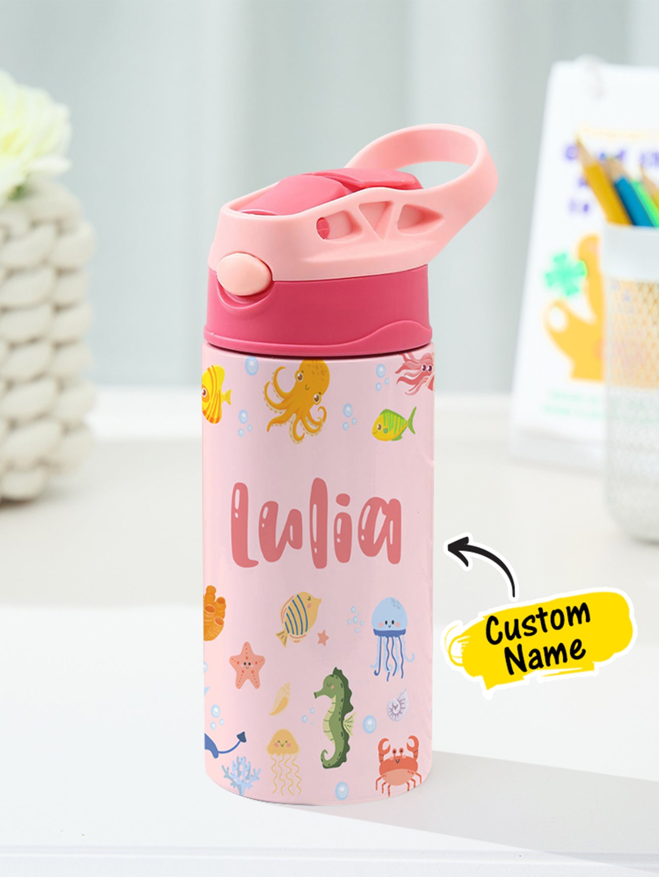 350ML Personalized Name Ocean Animals Stainless Steel Tumbler