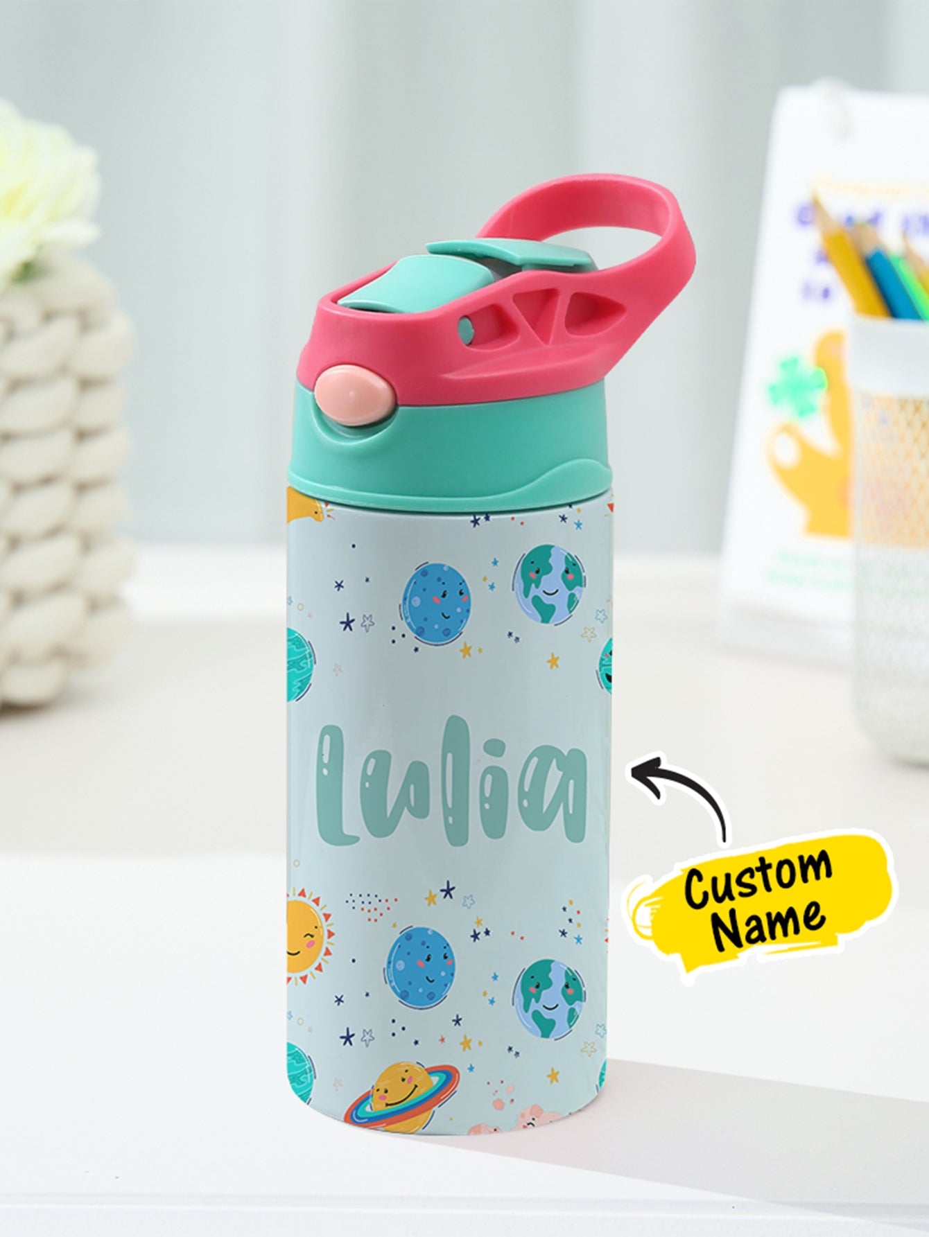 350ML Personalized Name Planets Stainless Steel Tumbler