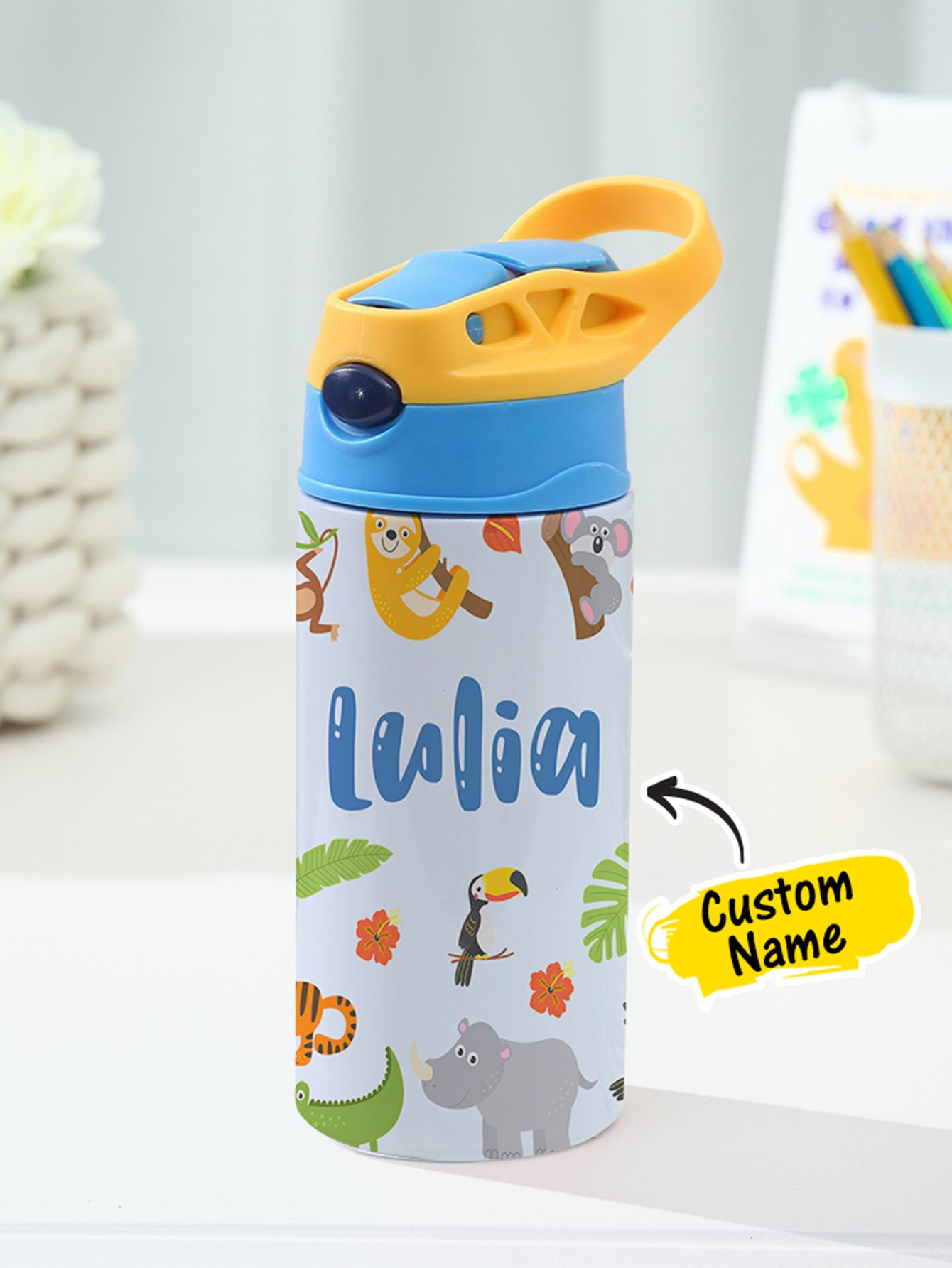 350ML Personalized Name Animals Stainless Steel Tumbler