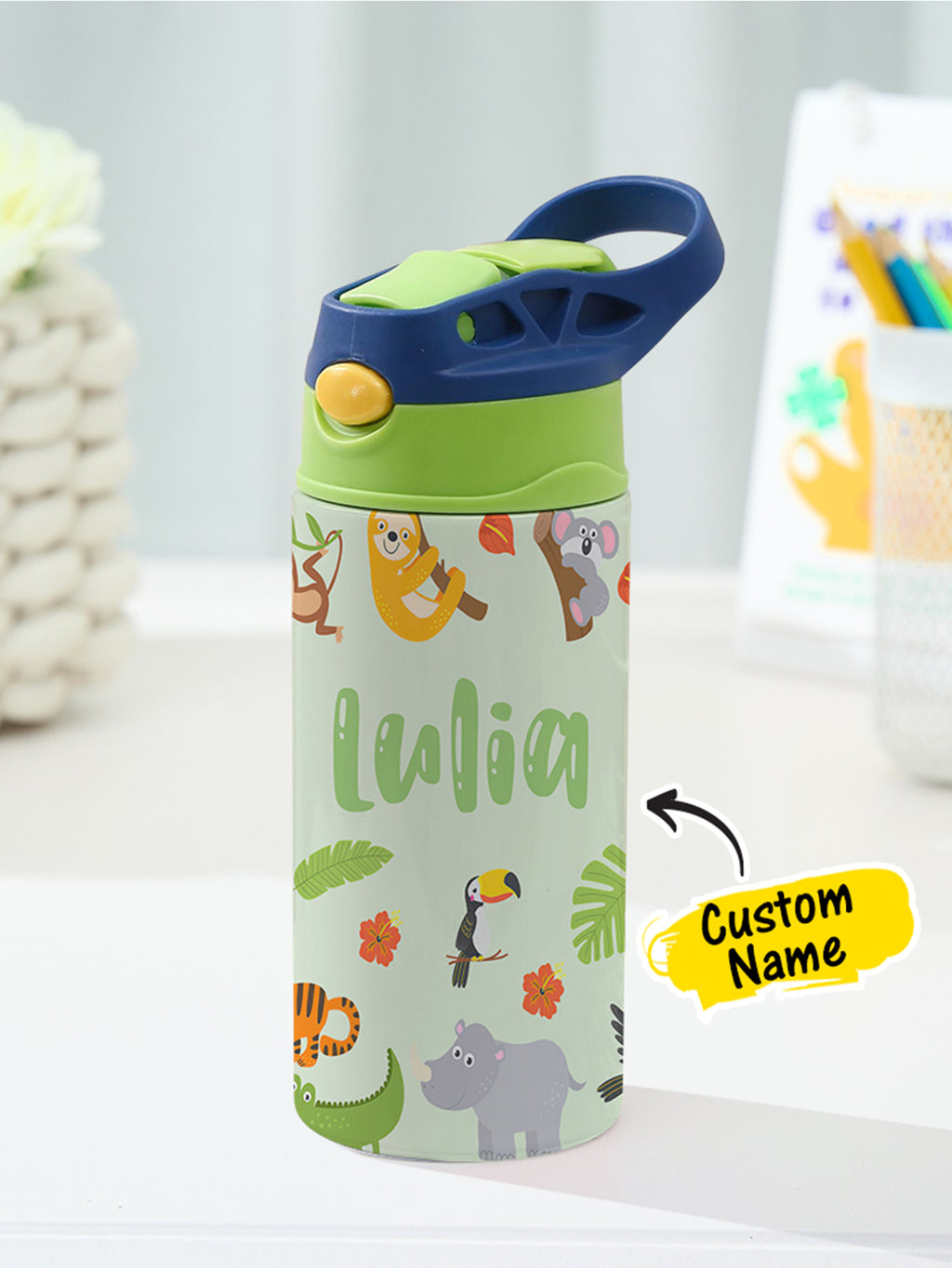 350ML Personalized Name Animals Stainless Steel Tumbler