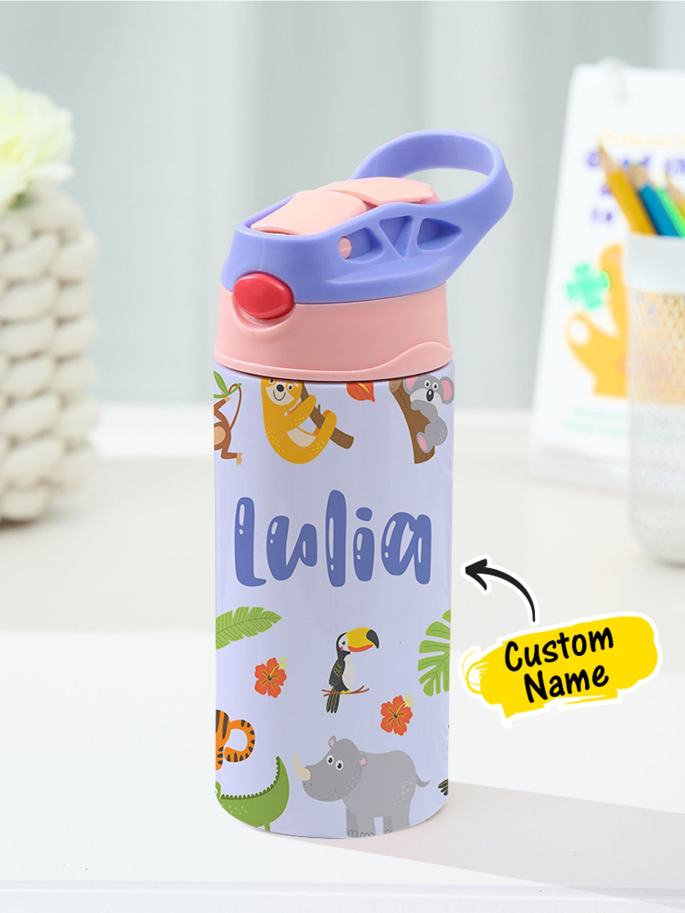 350ML Personalized Name Animals Stainless Steel Tumbler