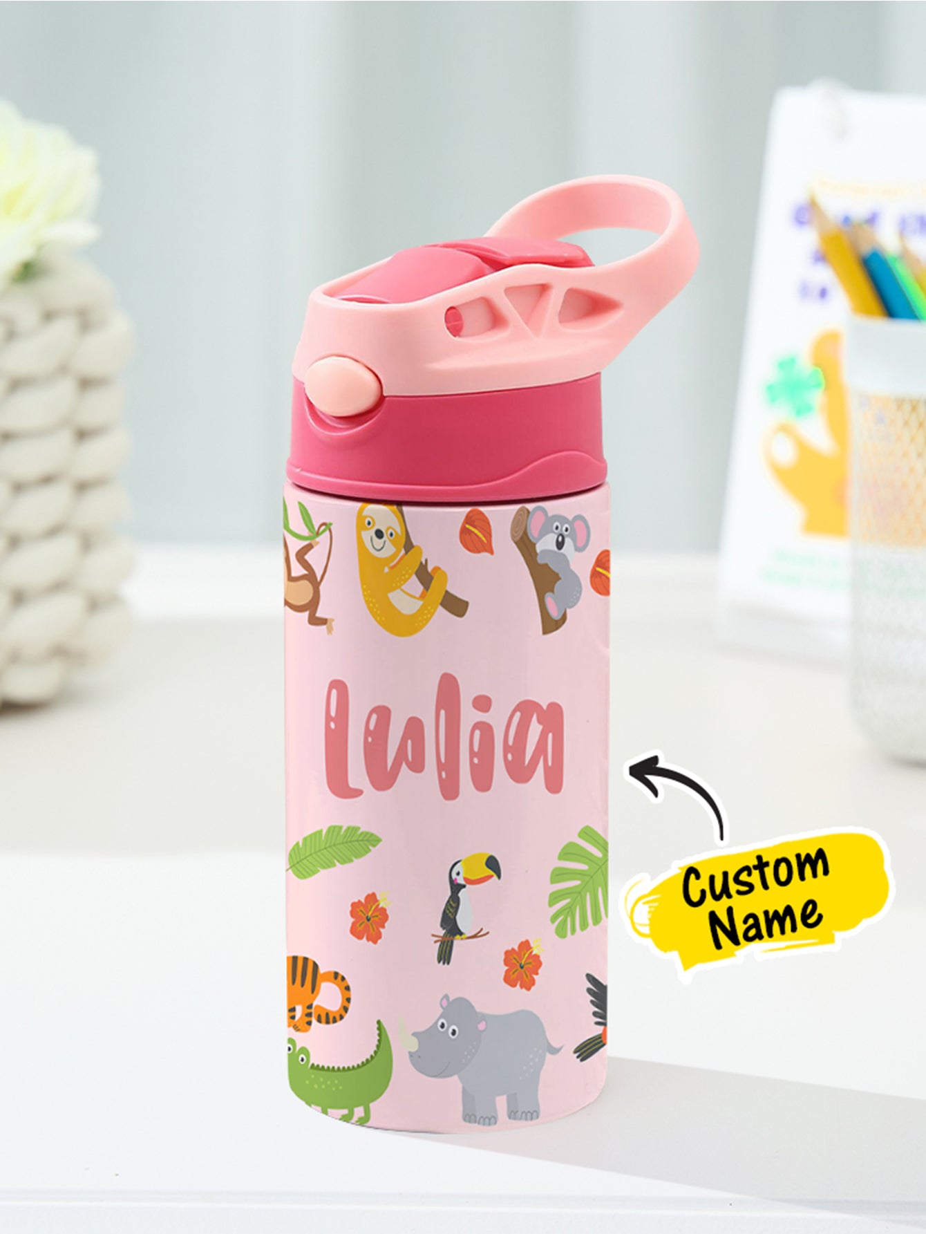 350ML Personalized Name Animals Stainless Steel Tumbler