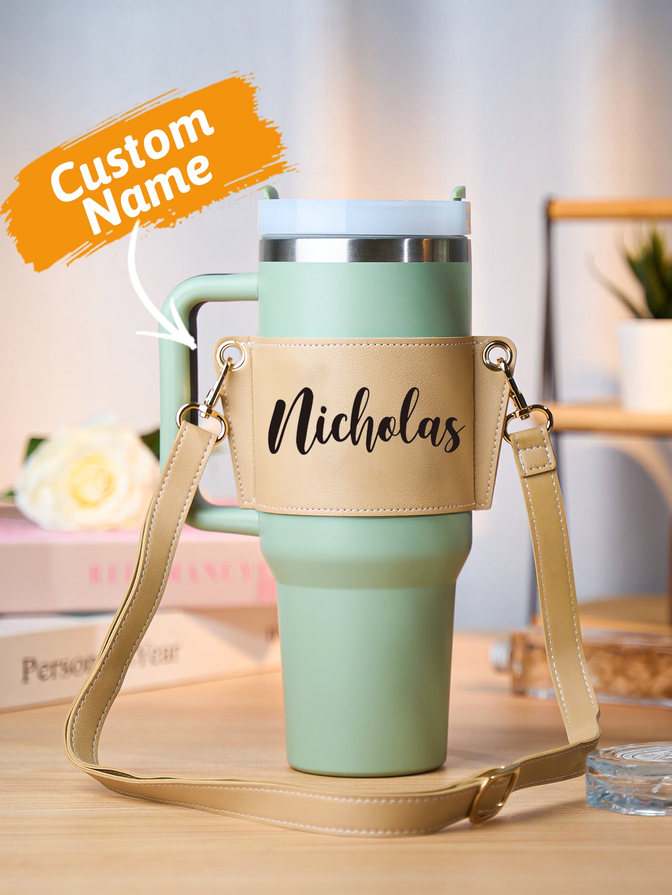 40oz Custom Name Water Bottle Carrier Bag