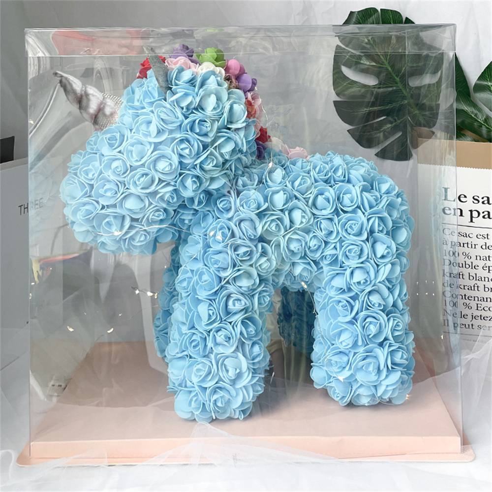 Enchanting Rose Flower Unicorn - Handmade Mythical Beast for Valentine's Day